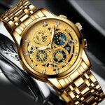 Binbond Quartz Waterproof Watch Golden