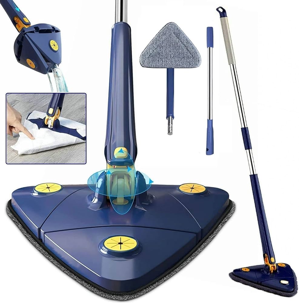 711qvx9bNBL._AC_UF10001000_QL80_ 360° Rotatable Adjustable Cleaning Mop Extendable Triangle Mop - Image 1