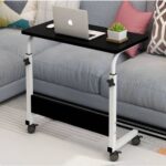 .Single Adjustable Laptop Desk With Wheels (Black Color) - Image 2