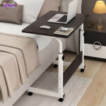.Single Adjustable Laptop Desk With Wheels (Black Color)