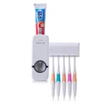 Toothbrush Holder With Toothpaste Dispenser For Bathroom Decoration.