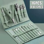 16 pcs Stainless Steel Nail Cutter Clipper Tool Box Set For Personal Care Manicure Set